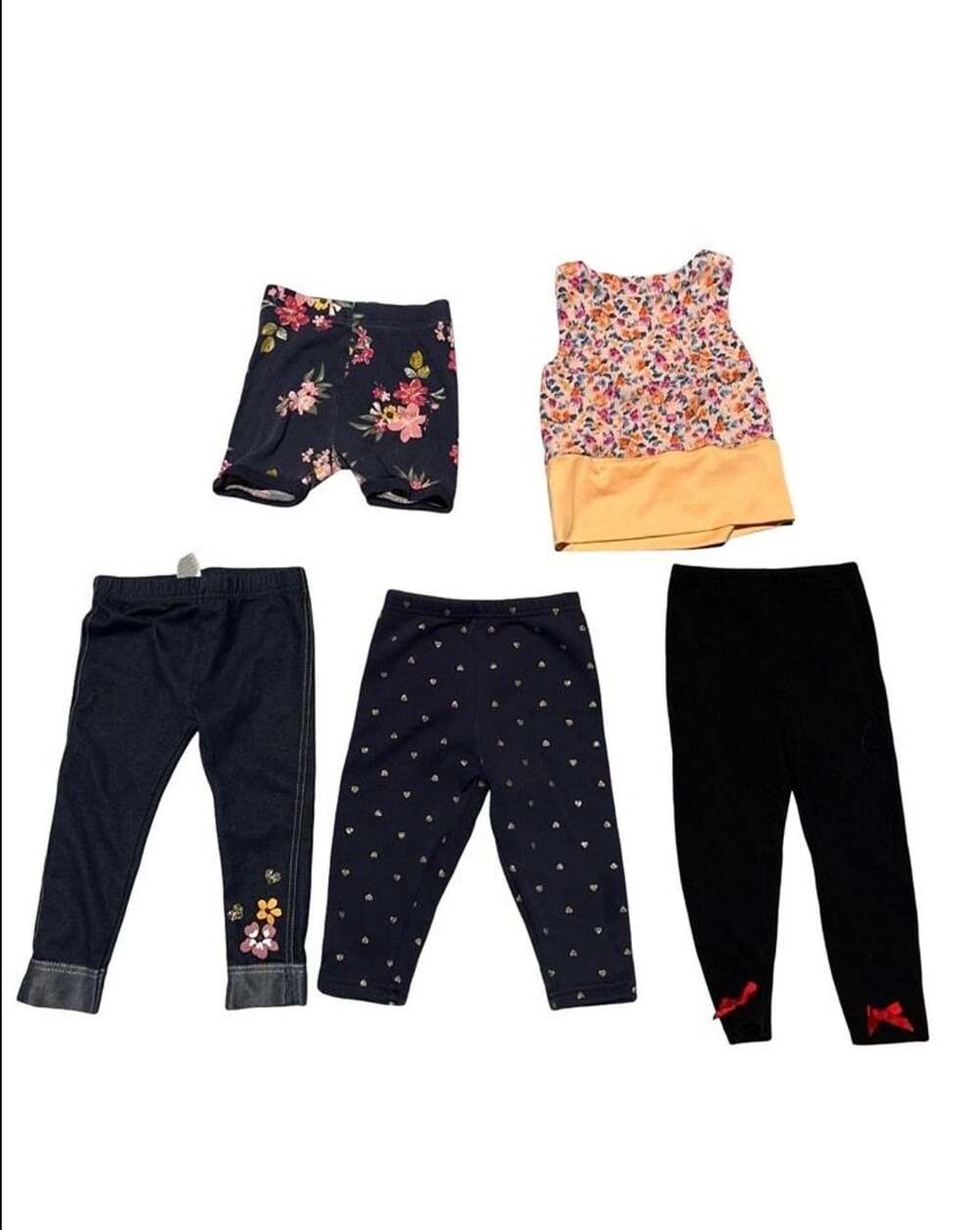 Baby Girls 24M Clothing Lot 5 Pieces Carter Old Navy Floral Leggings Shorts Top